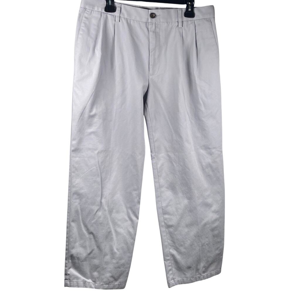 Amazon Essentials Dress Pants Men's 34x28 (Fit 34x27) Classic-Fit Pleated Gray